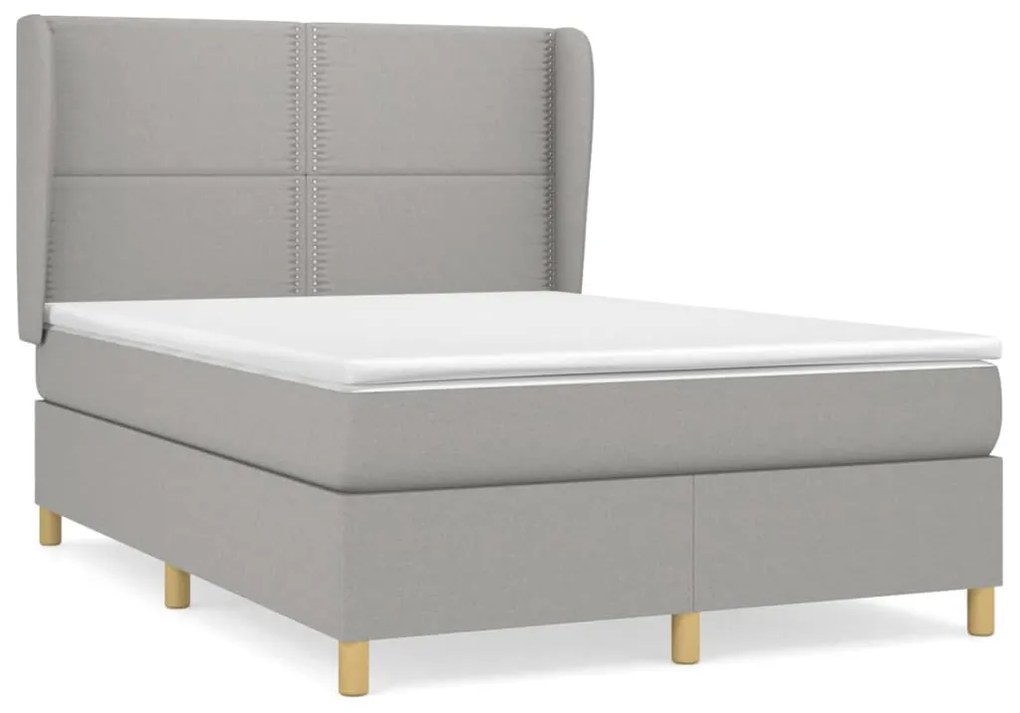 ΚΡΕΒΑΤΙ BOXSPRING ΜΕ ΣΤΡΩΜΑ ΑΝΟΙΧΤΟ ΓΚΡΙ 140X190 ΕΚ. ΥΦΑΣΜΑΤΙΝΟ 3128437