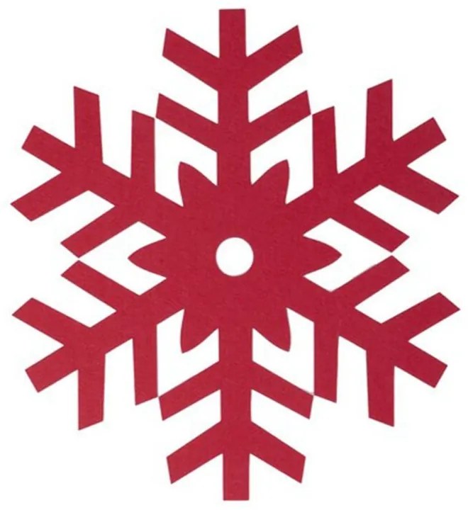Σουβέρ Χριστουγεννιάτικο Snow Flake (Σετ 6τμχ) 10x10 Red Nef-Nef Πολυέστερ