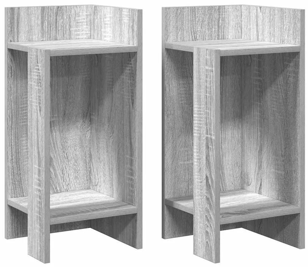 vidaXL Τραπεζάκια 2 τεμ. με ράφι Γκρι Sonoma 25,5x27x60 εκ.