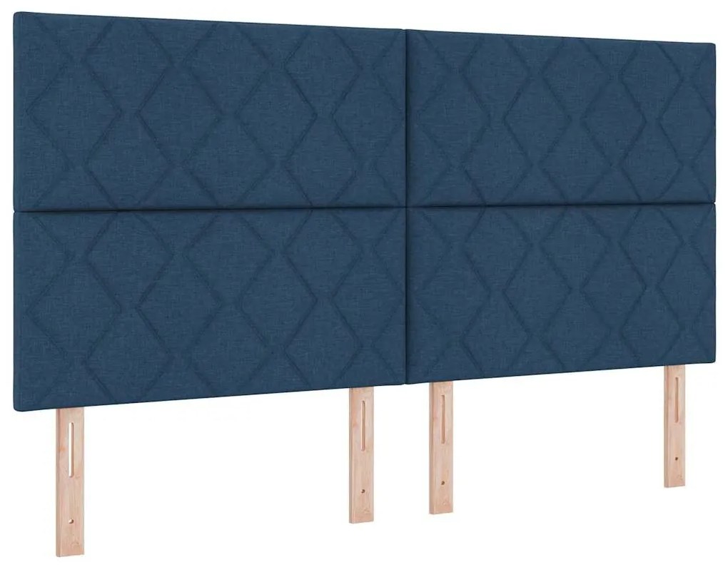 vidaXL Κρεβάτι με ελατήριο με στρώμα Μπλε 180 x 200 cm ύφασμα