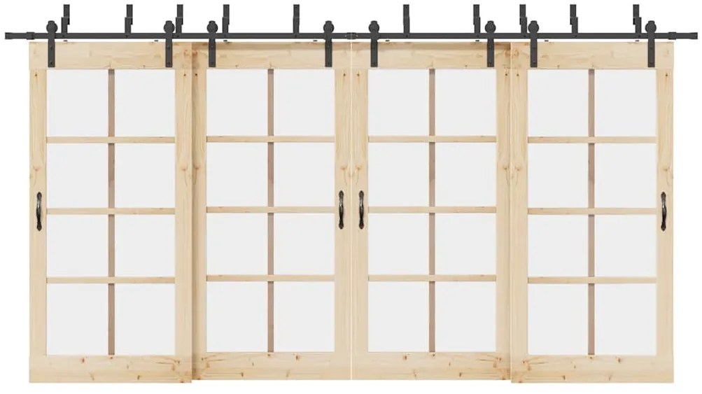 Μηχανισμός Συρόμενης Μεσόπορτας Μαύρος 427 εκ. Ατσάλινος