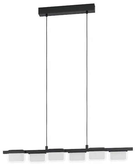 Eglo Ervidel Μοντέρνο Κρεμαστό Φωτιστικό Ράγα με Ενσωματωμένο LED σε Μαύρο Χρώμα 98876