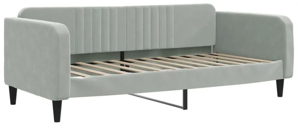 Καναπές Κρεβάτι Ανοιχτό Γκρι 100 x 200 εκ. Βελούδινος - Γκρι
