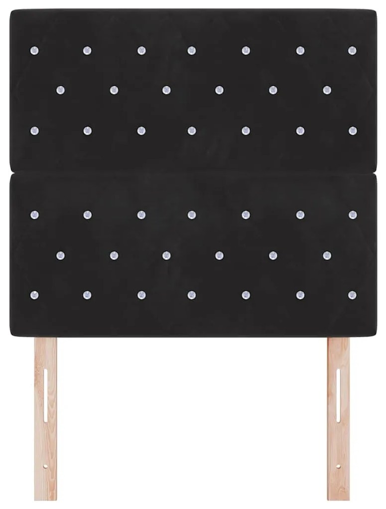 vidaXL Κεφαλάρι LED με φώτα λωρίδας LED Argyle Μαύρο 100 cm Βελούδο