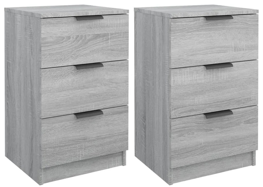 vidaXL Κομοδίνα 2 τεμ. Γκρι Sonoma 40x36x65 εκ.