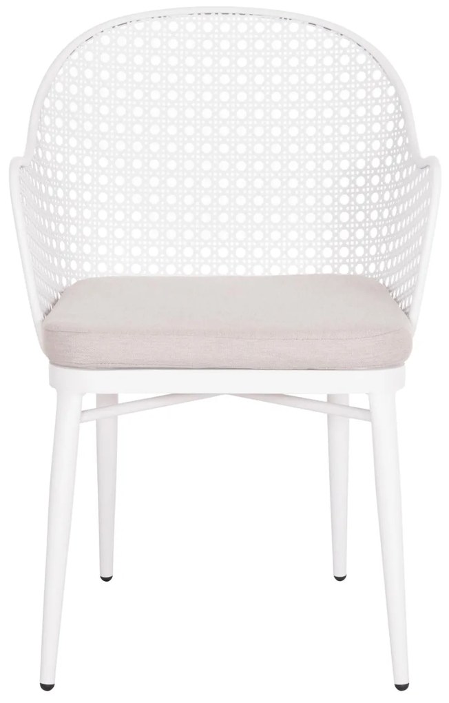 Καρέκλα - Πολυθρόνα OREGO C6268.02 Λευκή Αλουμινίου με Ανοιχτό Γκρί Μαξιλάρι 56x59x81Υεκ. 56x59x81 εκ.