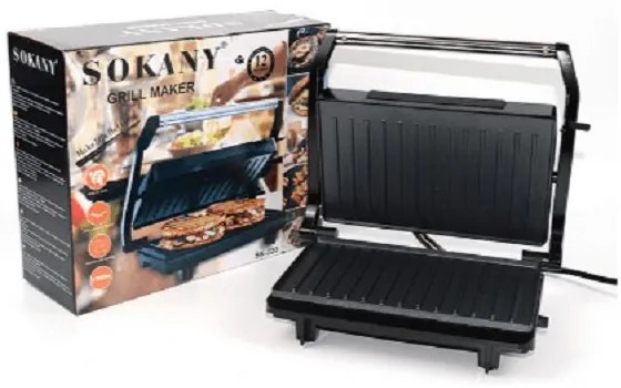 Τοστιέρα-Γκριλιέρα 1200W Γκρι Sokany SK-220