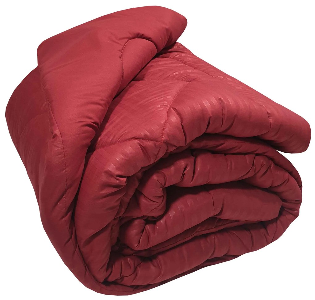 Πάπλωμα Microfiber Μονό 160x240εκ. Satin Stripe Bordeaux Plain Komvos Home 707312-38