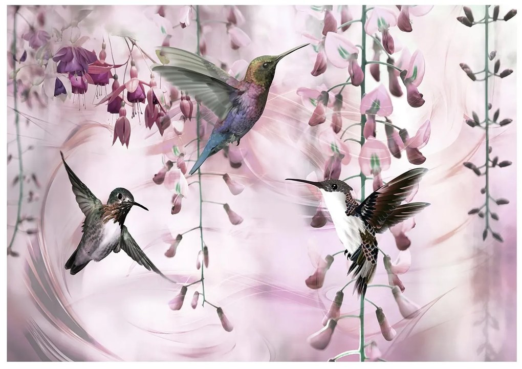 Φωτοταπετσαρία - Flying Hummingbirds (Pink) 100x70