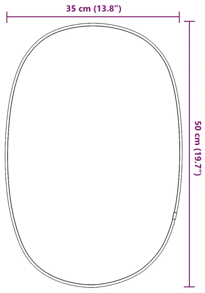 vidaXL Καθρέφτης Τοίχου Ασημί 50x35 εκ.