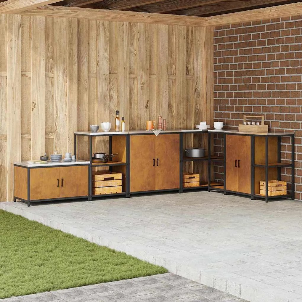vidaXL Ράφι Αποθήκευσης Κουζίνας με ράφι Σκ rusty 60 x 50 x 92 εκ.