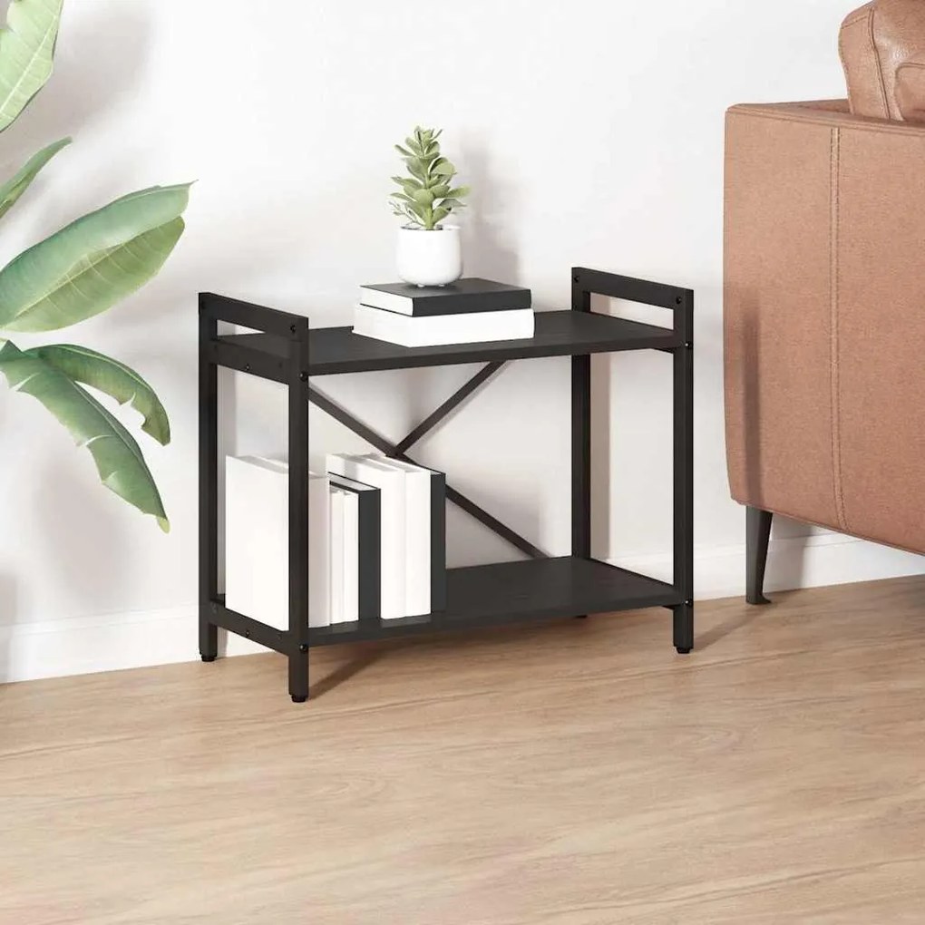 vidaXL Βιβλιοθήκη Μαύρη δρυς 60 x 30 x 48.5 εκ Επεξεργασμένο ξύλο