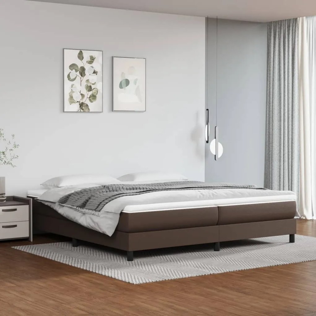 vidaXL Πλαίσιο Κρεβατιού Boxspring Καφέ 200x200 εκ. Συνθετικό Δέρμα