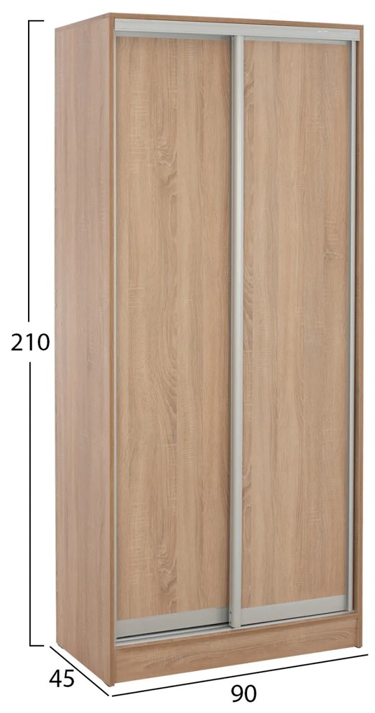 ΝΤΟΥΛΑΠΑ ΣΥΡΟΜΕΝΗ ADLER ΜΕΛΑΜΙΝΗΣ 90x45x210Yεκ. SONAMA OAK 2ΦΥΛΛΗ HM2436.01 - 0533326 - HM2436.01