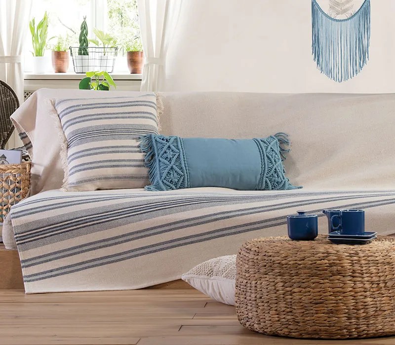 Ριχτάρι Διθέσιου Miles White/Blue 180x250 - Nef-Nef Homeware