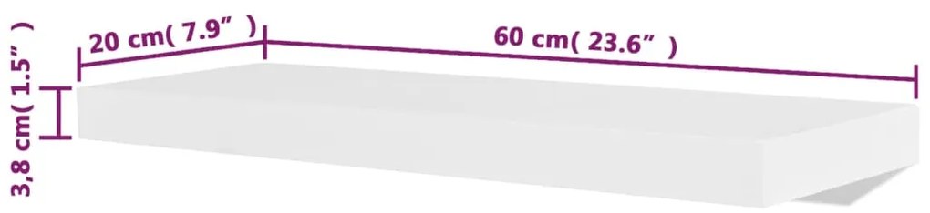 vidaXL Ράφια Τοίχου 4 τεμ. Λευκά 60 εκ.