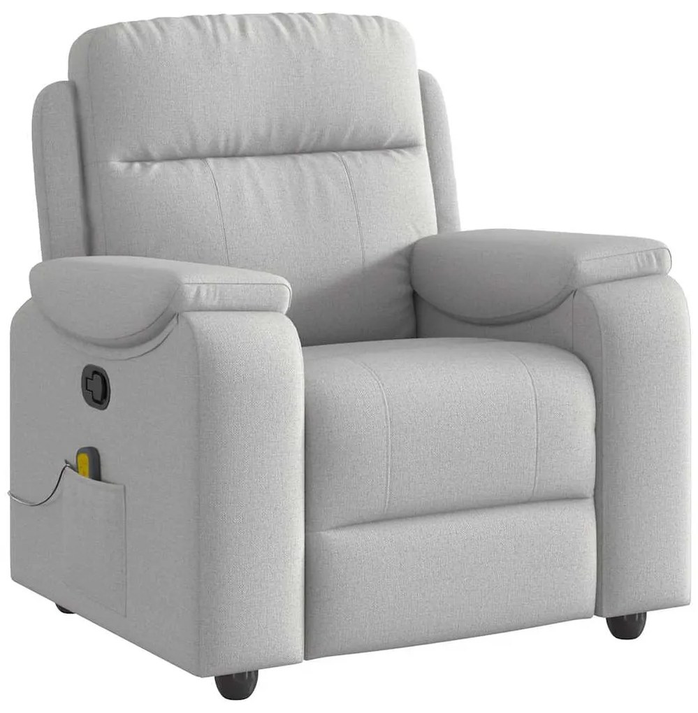 vidaXL καρέκλα ανάκλισης μασάζ Cloud Grey Fabric
