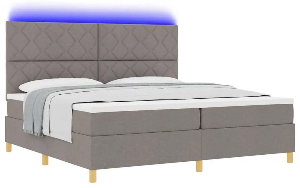 vidaXL Κρεβάτι με ελατήρια με στρώμα Taupe 200 x 200 cm ύφασμα