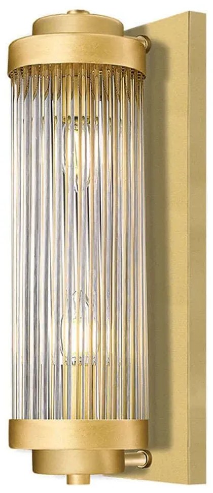 Φωτιστικό Τοίχου - Απλίκα Karolina 4264900 13x40cm 2xE14 40W Clear-Gold Viokef Ατσάλι,Γυαλί