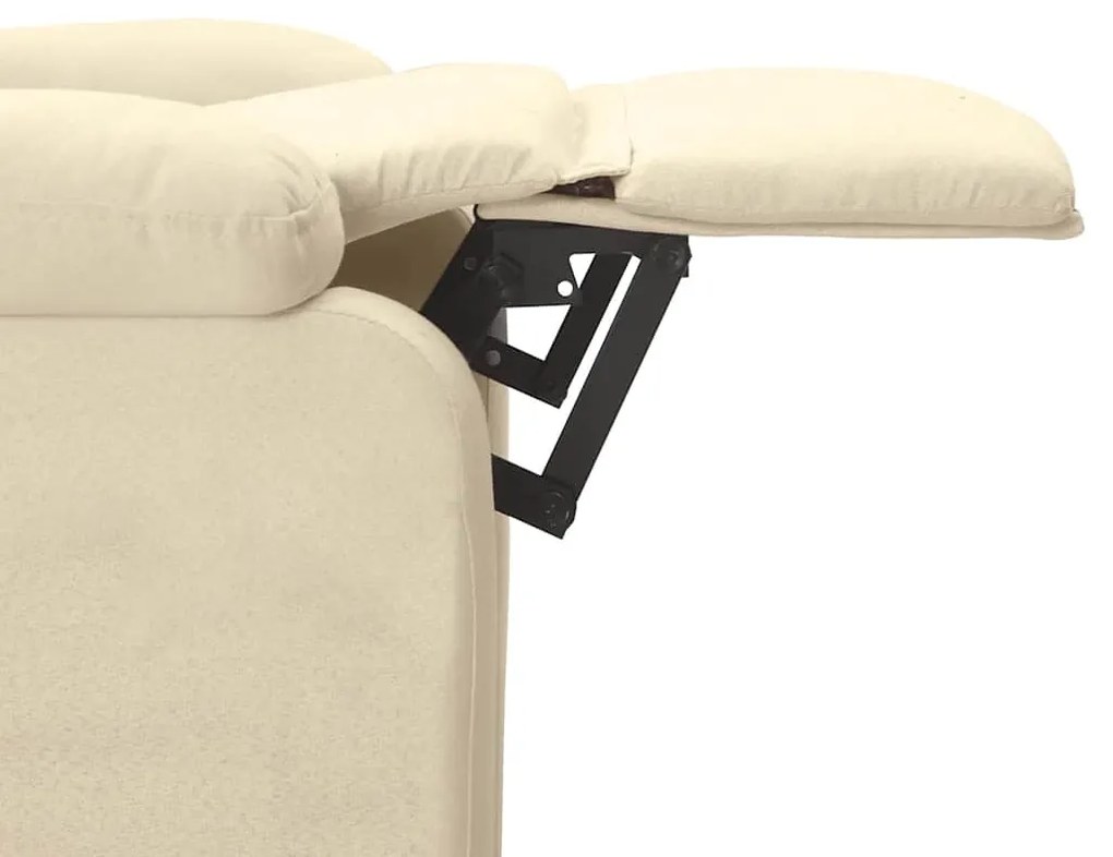 vidaXL Πολυθρόνα Ανακλινόμενη Κρεμ Υφασμάτινη