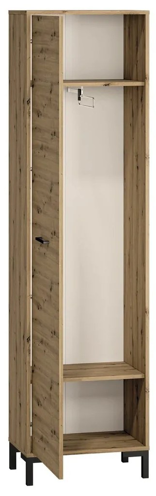 Σετ διαδρόμου Madison R109, Καθρέφτης, Artisan δρυς, Μαύρο, Πλαστικοποιημένη μοριοσανίδα, Τοίχου, Εντοιχισμένη
