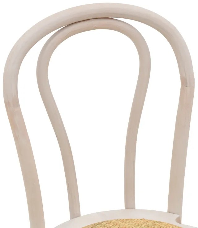 Καρέκλα Azhel pakoworld white wash ξύλο οξιάς-έδρα φυσικό rattan 41x50x89εκ - 263-000018