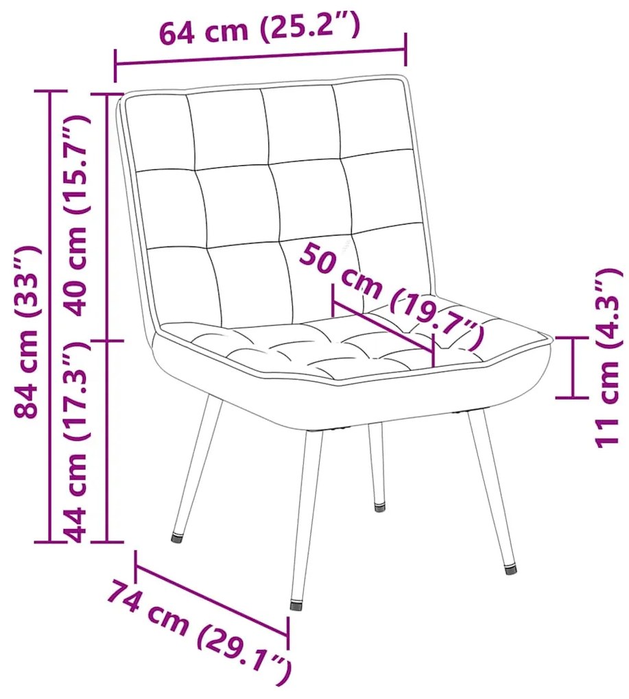 Καρέκλα χαλάρωσης Σκούρο Γκρι 64x74x84 cm Βελούδο - Γκρι