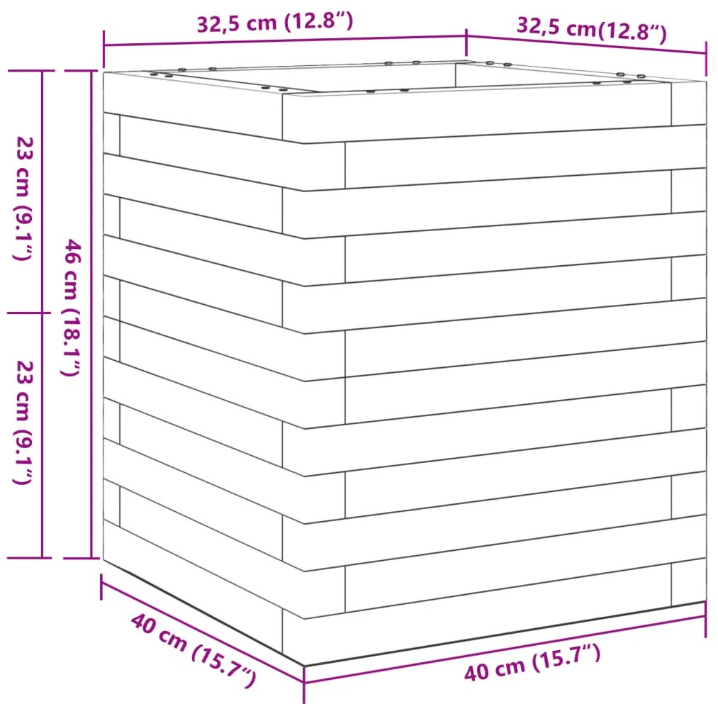 ΖΑΡΝΤΙΝΙΕΡΑ ΚΗΠΟΥ 40X40X46 ΕΚ ΑΠΟ ΜΑΣΙΦ ΞΥΛΟ ΠΕΥΚΟΥ 3282399