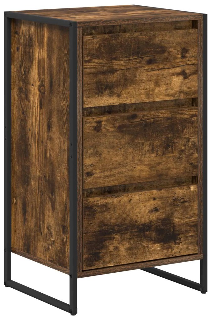 vidaXL Πλαϊνό γραφείο με συρτάρι Καπνιστό Δρύς 42 x 36 x 75.5 εκ.