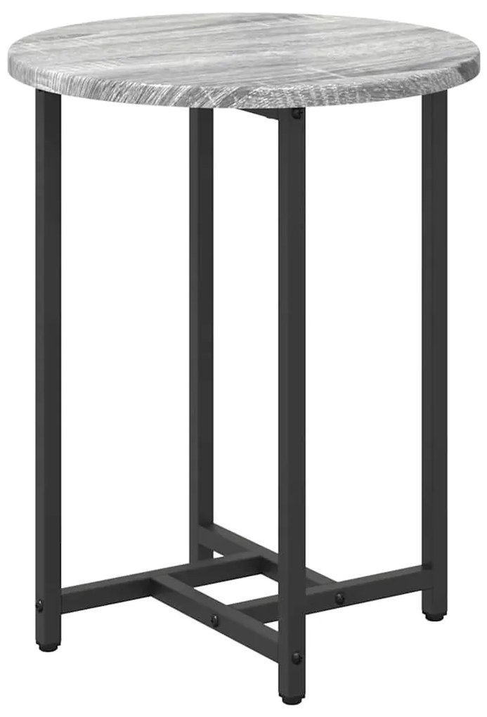 vidaXL Σετ βοηθητικά τραπεζάκια 2 pcs Γκρι σονόμα και Μαύρο