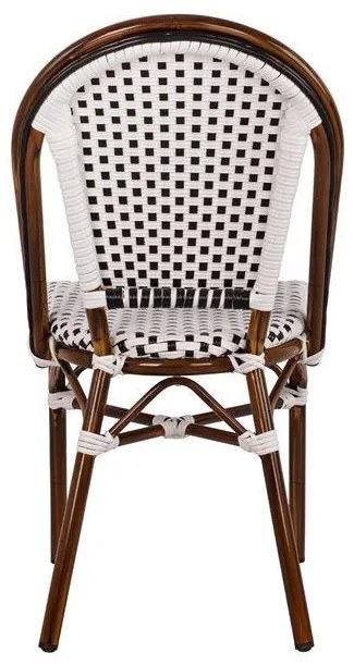 Καρέκλα BISTRO C5566.01 Αλουμινίου Bamboo Look με Λευκό - Μαύρο Rattan 45x54x90Υ εκ. 45x54x90 εκ.