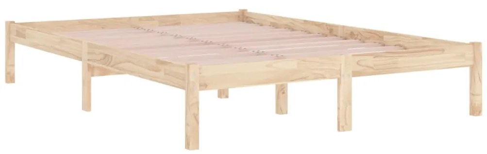 vidaXL Πλαίσιο Κρεβατιού 135 x 190 εκ. από Μασίφ Ξύλο Double