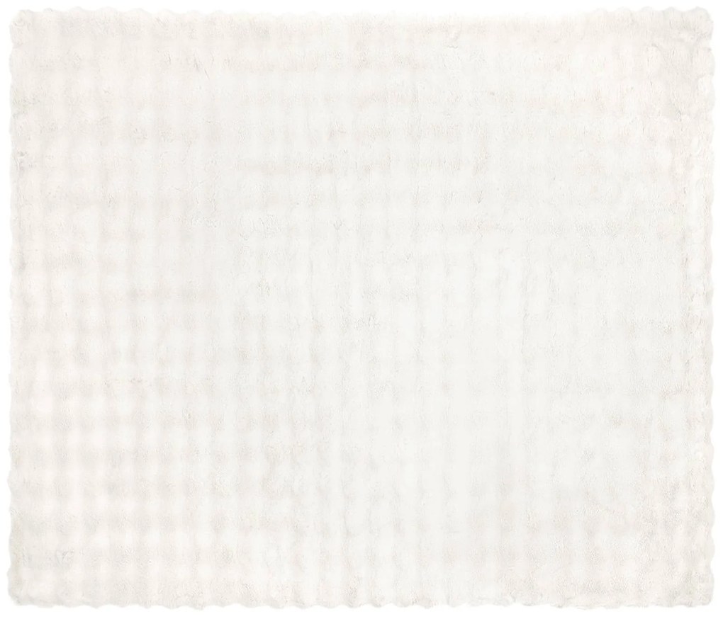 vidaXL Ψεύτικη κουβέρτα από κουνέλι Λευκό 130 x 150 cm Πολυεστέρας