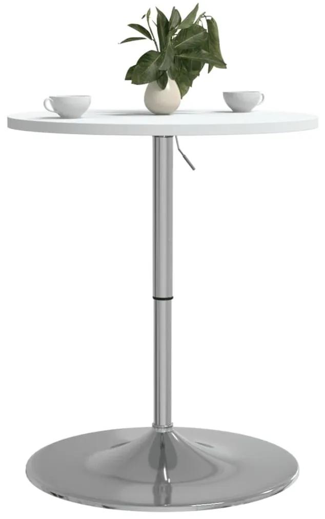 Τραπέζι Μπαρ Λευκό 60x60x90 εκ. Επ. Ξύλο / Επιχρωμιωμένο Ατσάλι - Λευκό