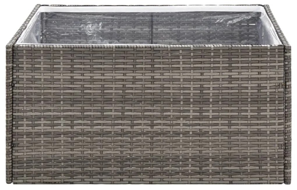 vidaXL Ζαρντινιέρα Κήπου Γκρι 80 x 80 x 40 εκ. από Συνθετικό Ρατάν