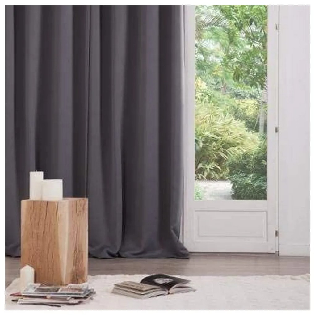 Κουρτίνες Atmosphera Αδιαφανές Γκρι πολυεστέρας x2 (135 x 240 cm)