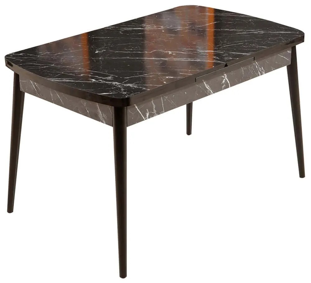 Τραπέζι Επεκτεινόμενο Bendir 107BCK1134 132/170x76,5x79cm Marble Effect Black Cipboard,Wood