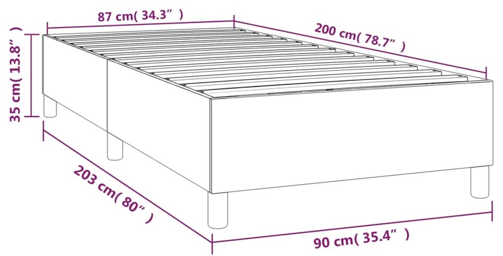 ΠΛΑΙΣΙΟ ΚΡΕΒΑΤΙΟΥ BOXSPRING ΣΚΟΥΡΟ ΓΚΡΙ 90 X 200 ΕΚ. ΥΦΑΣΜΑΤΙΝΟ 3120930