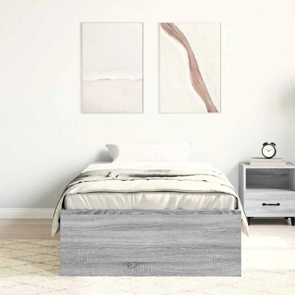 vidaXL Πλαίσιο Κρεβατιού Γκρι Sonoma 100x200 εκ.
