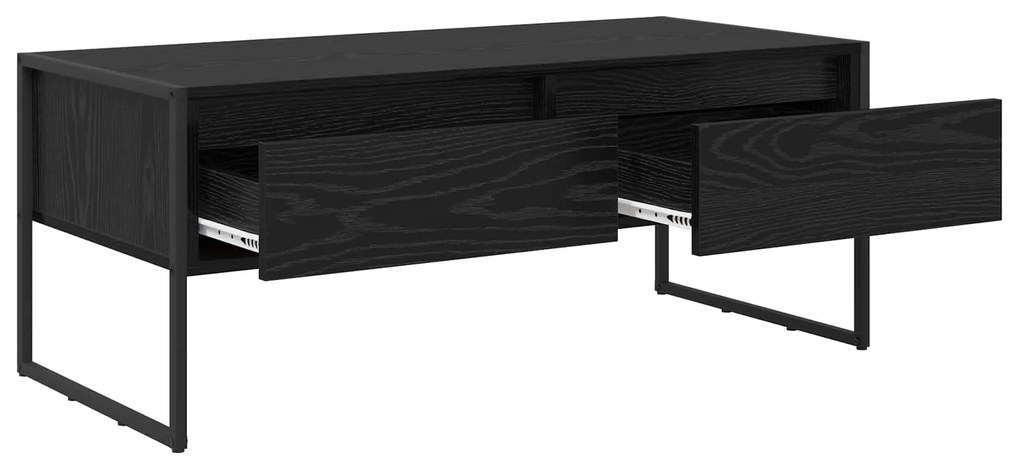 vidaXL Τραπεζάκι σαλονιού με συρτάρι Μαύρη Οξυά 100 x 46 x 40 εκ