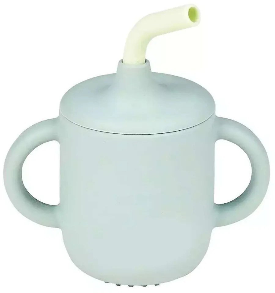 Ποτηράκι Με Καλαμάκι N876322 13x6x13,5cm Σιλικόνης Light Green Nattou Silicone