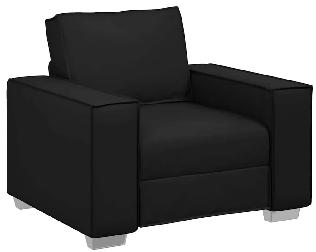 vidaXL Πολυθρόνα-καναπές με μαξιλάρι Μαύρο 99 x 78 x 84 εκ. Δερματίνη
