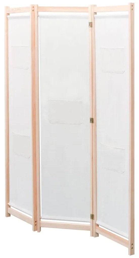 vidaXL Διαχωριστικό Δωματίου με 3 Πάνελ Κρεμ 120x170x4 εκ. Υφασμάτινο