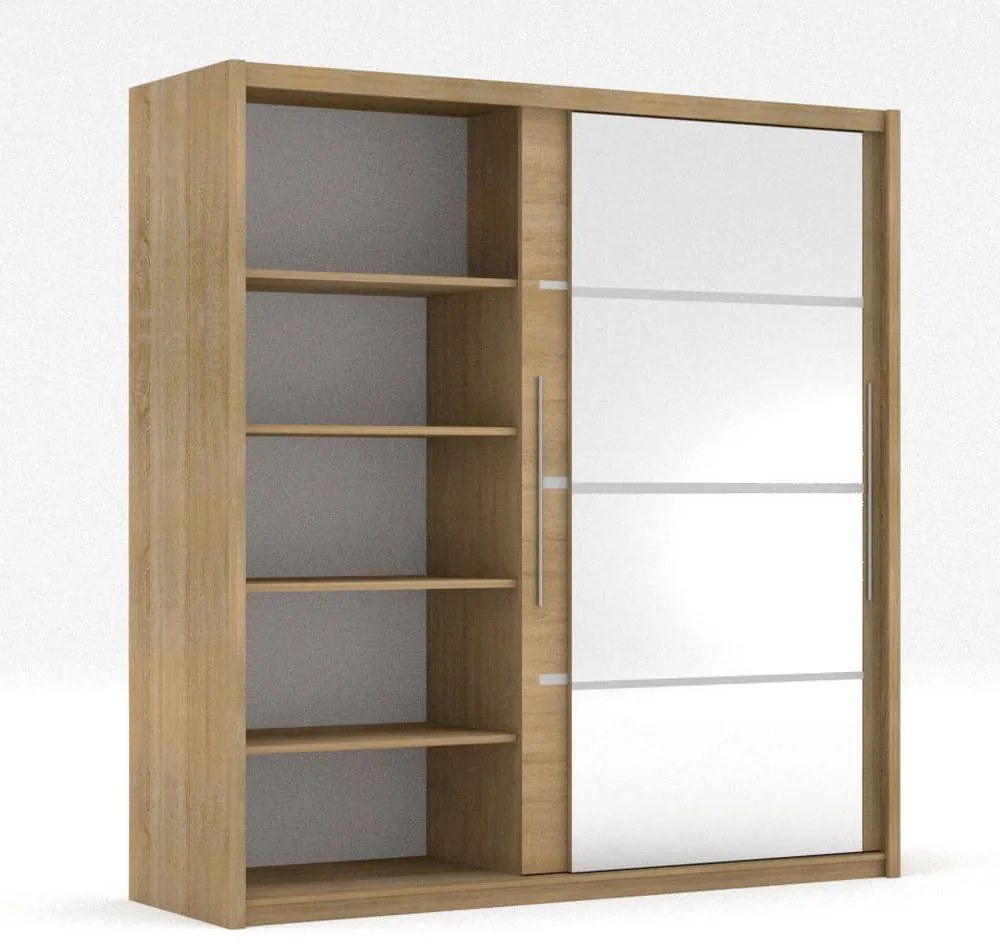 Ντουλάπα Δίφυλλη Ilona Σοκολά 180x61x215εκ MDF - TO-ILO180W - TO-ILO180W