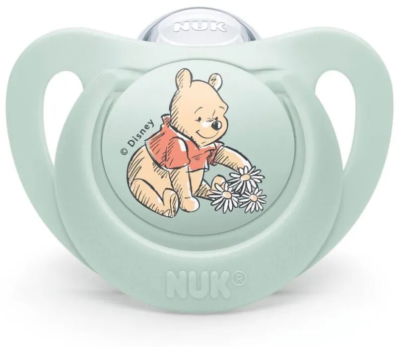 Πιπίλα Ορθοδοντική Star Disney Winnie Με Θήκη 10736939 6-18 Μηνών Mint Nuk Σιλικόνη