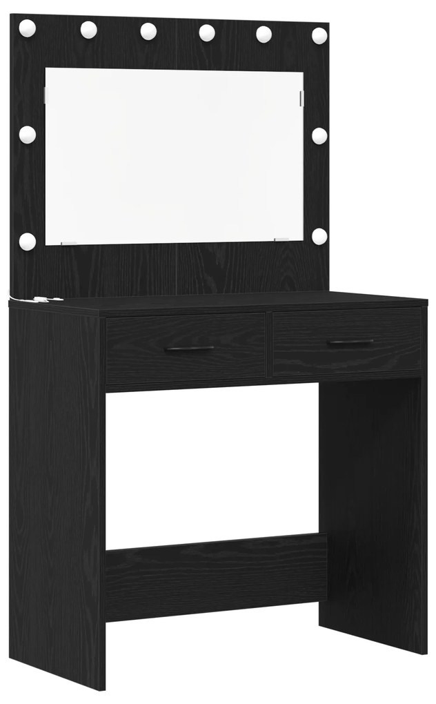 vidaXL Τραπέζι περιποίησης με συρτάρι 3 pcs Μαύρο 40 x 41 x 135 εκ.