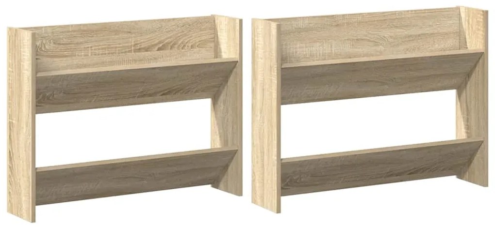 vidaXL Παπουτσοθήκες 2 τεμ. Sonoma Δρυς 80 x 18 x 60 εκ. Μοριοσανίδα