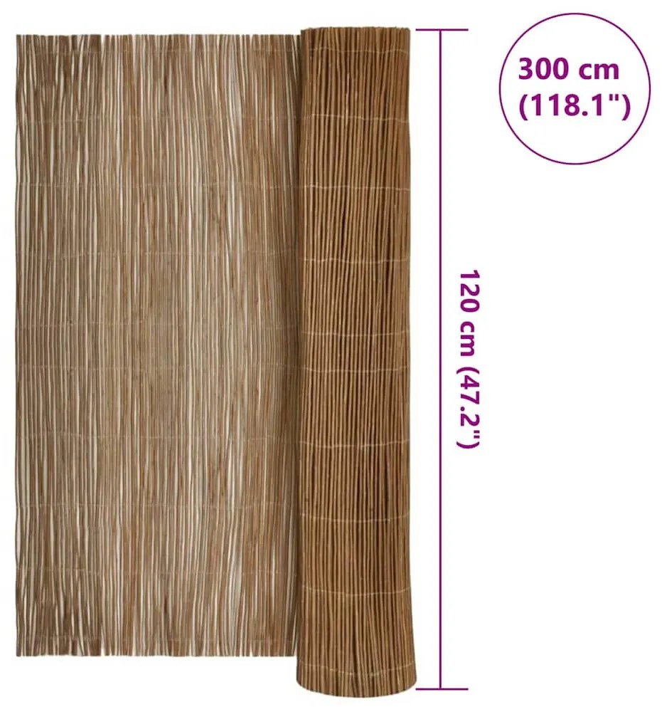 vidaXL Φράκτης Ιτιάς Καφέ 120 x 300 cm