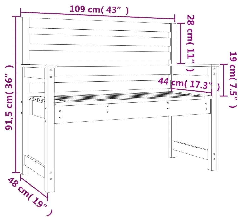 ΠΑΓΚΑΚΙ ΚΗΠΟΥ 109 X 48 X 91,5 ΕΚ. ΑΠΟ ΜΑΣΙΦ ΞΥΛΟ ΠΕΥΚΟΥ 824060