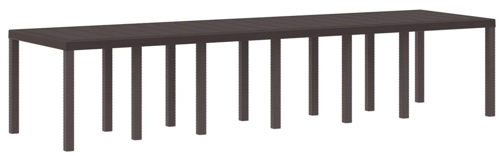 vidaXL Τραπέζι Κήπου Καφέ 350x100x73 εκ. Πολυ Ράτταν